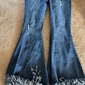 Lucky and blessed flare jeans